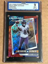 2021 Panini Rookies Stars Lamar Jackson Airborne Red Scope ISA 9