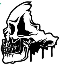 New Melting Skull Permanent Decal Sticker Vinyl Handmade Car Windows Black 4