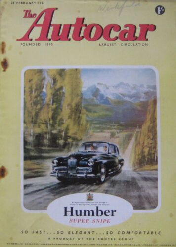 Autocar magazine 26 February 1954 featuring Ford Anglia road test, BMW 501 - Picture 1 of 2