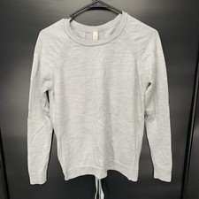 Lululemon Tied To You Merino Wool Sweater Lace Up Back Gray Womens Size 6. QQ