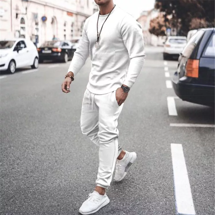 White joggers outfit men sales