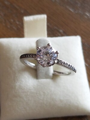 New Authentic Pandora Sterling Silver Clear Sparkling Crown Ring  #190946CZ-54