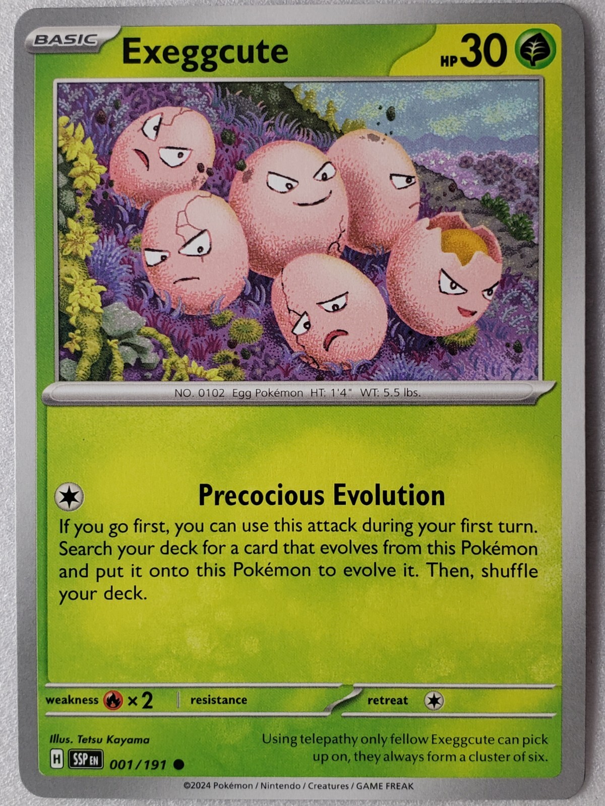 Exeggcute 001/191 NM / M Surging Sparks Pokemon Card - Tetsu Koyama Art