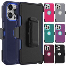 For Apple iPhone 13/13 Pro/13 Pro Max 5G Case Heavy Duty Hard Cover w/Belt Clip