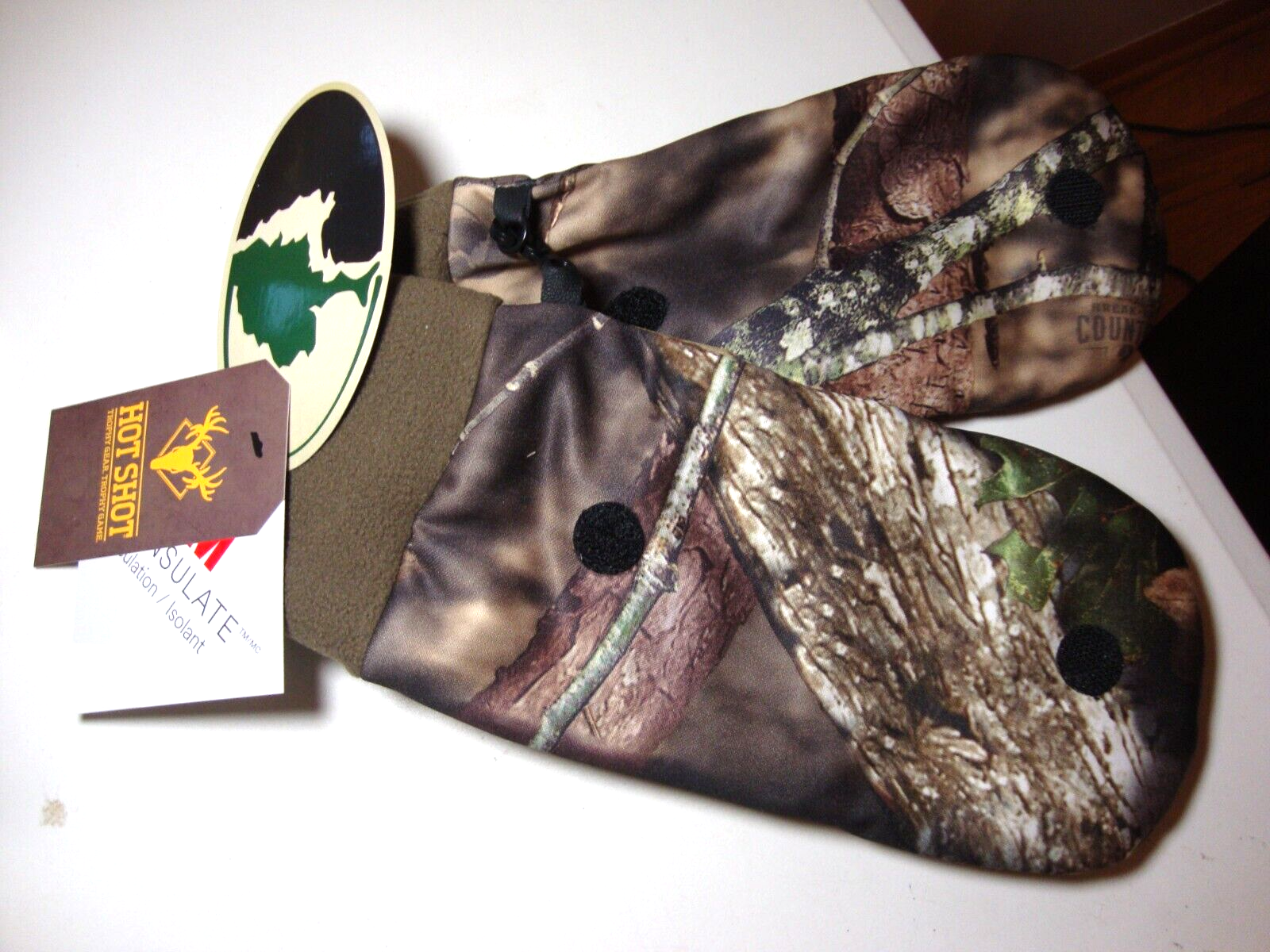 NEW  XL  HOT SHOT Men’s Camo  Pop-Top Mittens  3M THINSULATE – MOSSY OAK