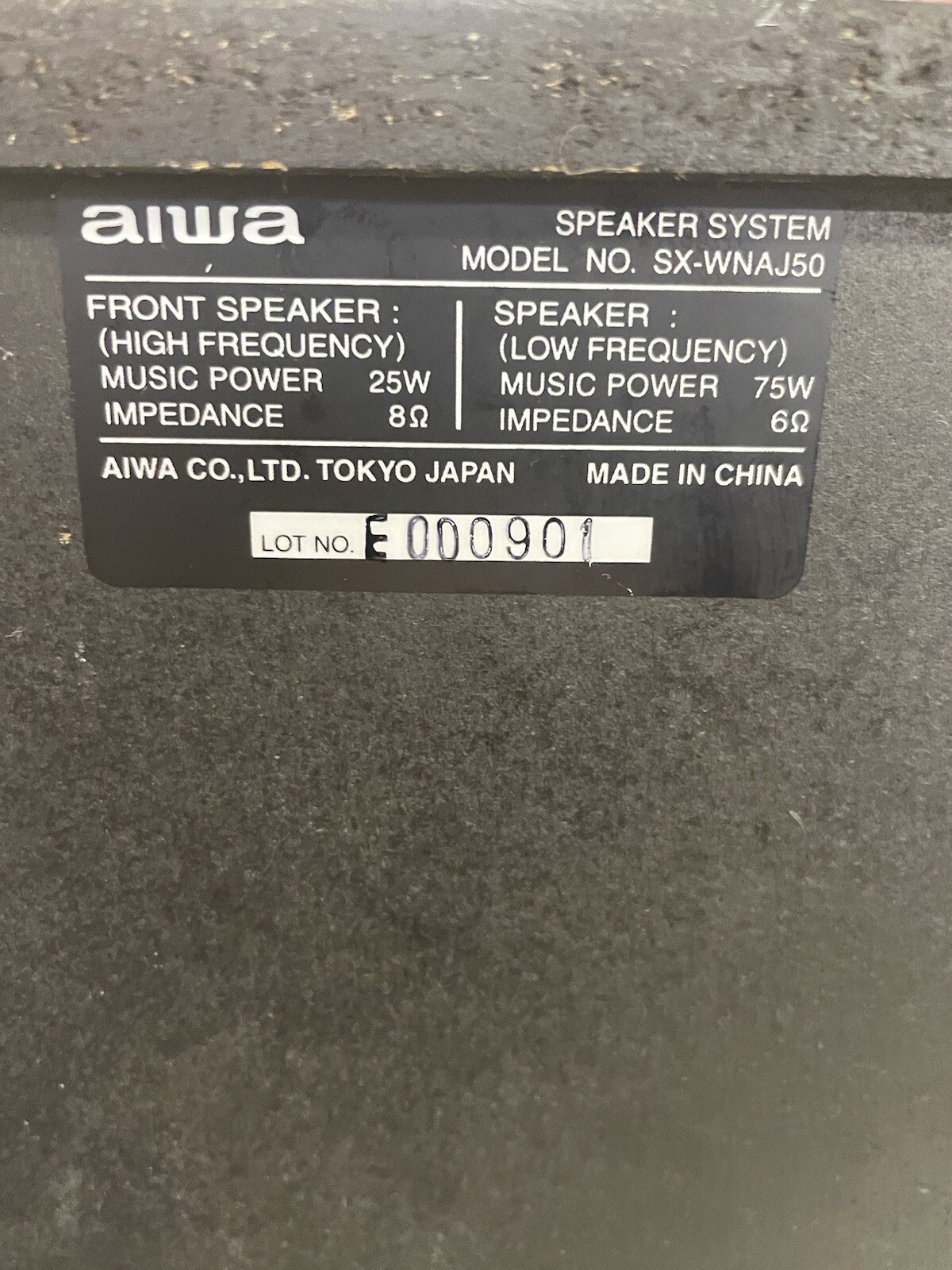 Aiwa Stereo System CX - NAJ50L with Speakers CD / Tape Deck Player  Works Read!