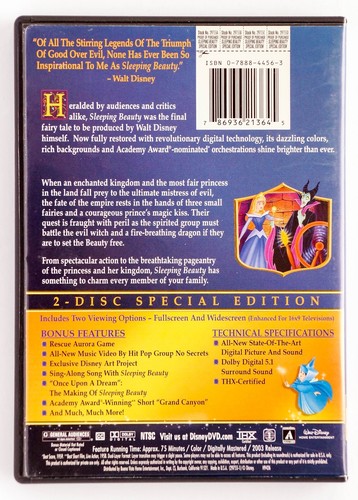 Walt Disney's Sleeping Beauty Special Edition 2003 DVD 2-Disc Set, THX Certified - Picture 2 of 6