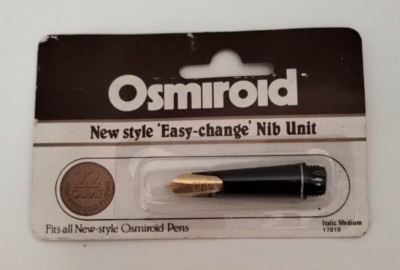 Osmiroid Nib New Style Easy-Change 22K Gold Plated Italic Medium NOS