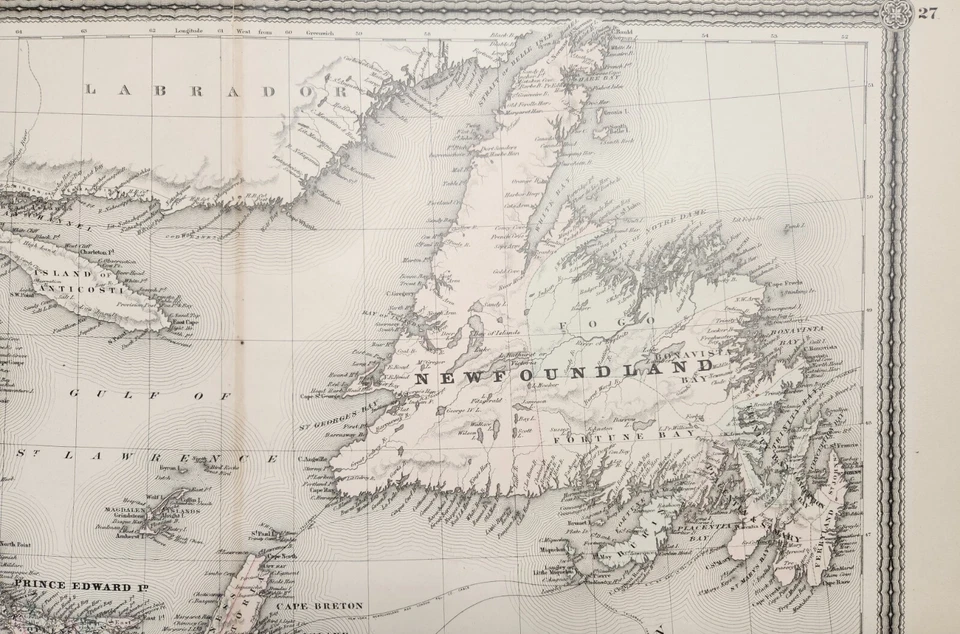 Authentic Antique 1867 Map, Brunswick and Nova Scotia of the Dominion of Canada - Image 3 of 4