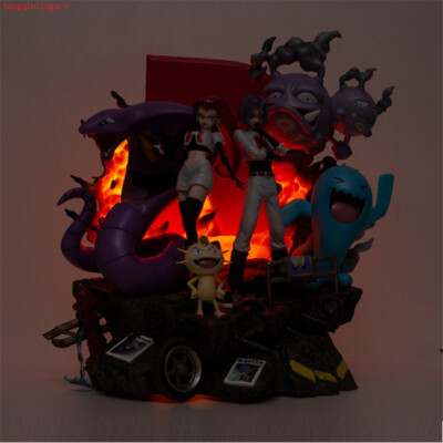 Anime Team Rocket Jessie James Meowth Koffing Figure Model