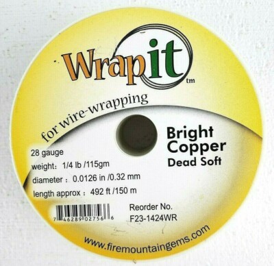 Wrapit-Bright Copper Craft Wrapping Wire-28 Gauge-Dead Soft-492 Feet-0.32mm