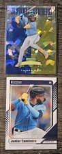 2024 Panini Crusade Blue Cracked Ice  & 2024 Dunruss Base Junior Caminero RC.