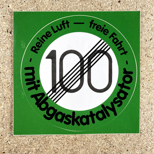 Reine Luft freie Fahrt mit Abgaskatalysator Aufkleber/Sticker Nachhaltig Retro