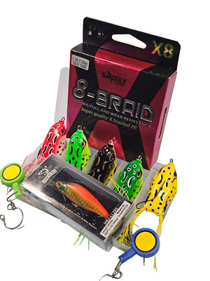 Fishing Tackles as s a Gift: 300m fishing line, 5 Frog Lures, fish lure, 2 knots