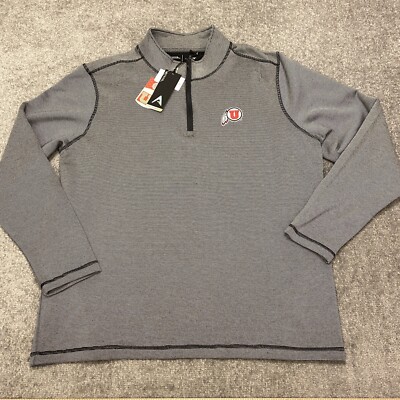 Utah Utes Mens Sweater XL Gray Pullover Lightweight Antigua Logo NCAA NEW