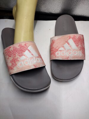 adidas womens slides size 9 (Scuffs On Edges Please Look Photos)B4