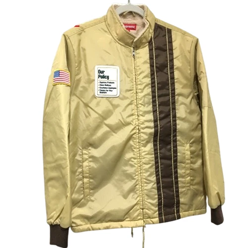 Supreme Outerwear Pit Crew Veste 17aw Nylon Homme Beige Taille L Doublée Boa
