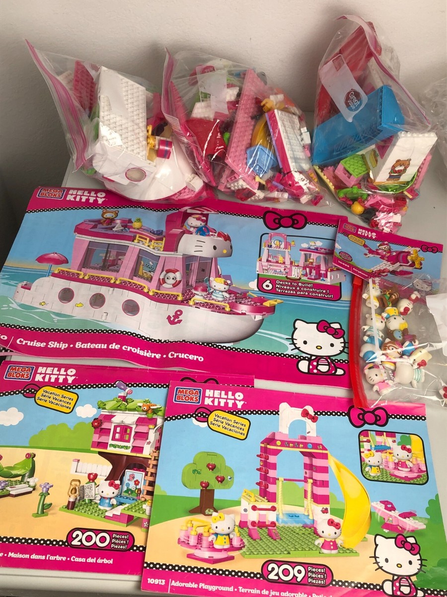 Hello Kitty Mega Bloks lot 4+ pounds with figures and