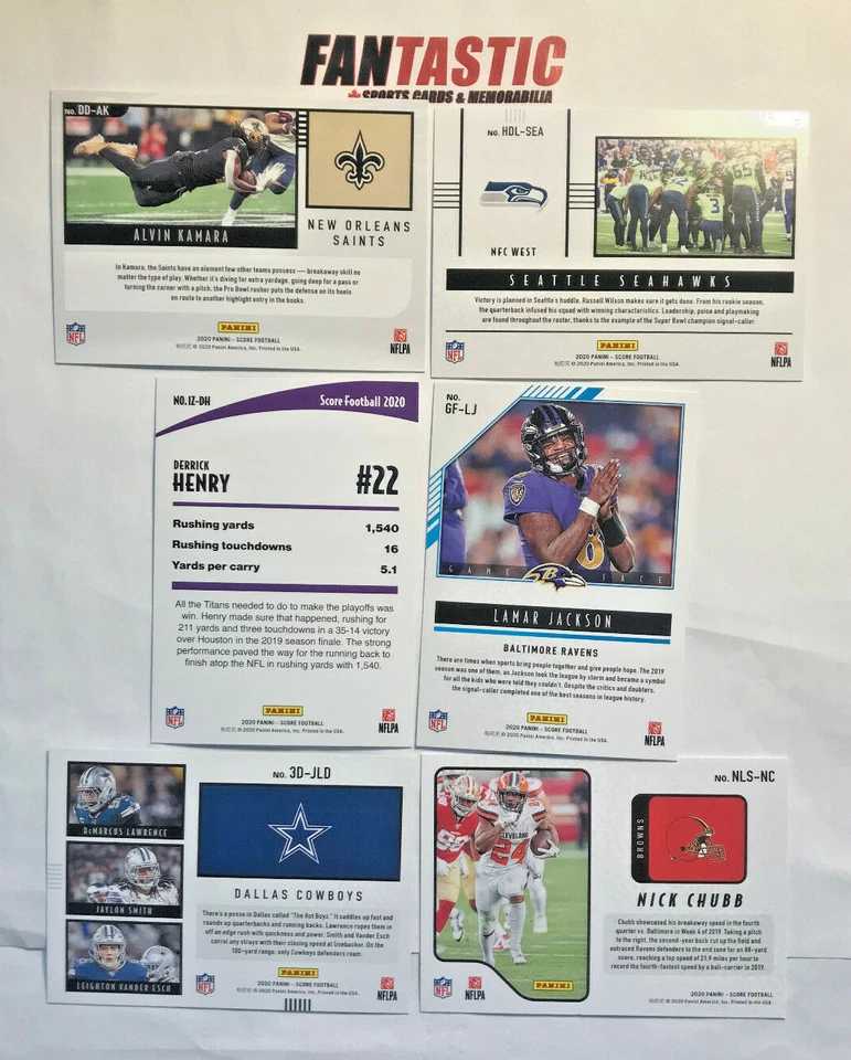 2020 Panini Score Football INSERT Card YOU PICK - Finish Your Set! - Image 2 of 2