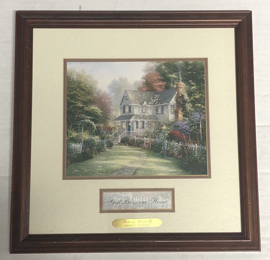 トーマス・キンケイド、Victorian Garden Ⅱ Vintage Framed Thomas Kinkade Victorian Garden II Accent Print W