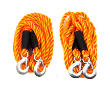 2pc Poly Tow Rope 14 X 34 With 3-12 Hooks Poly Braided 5000 Lbs