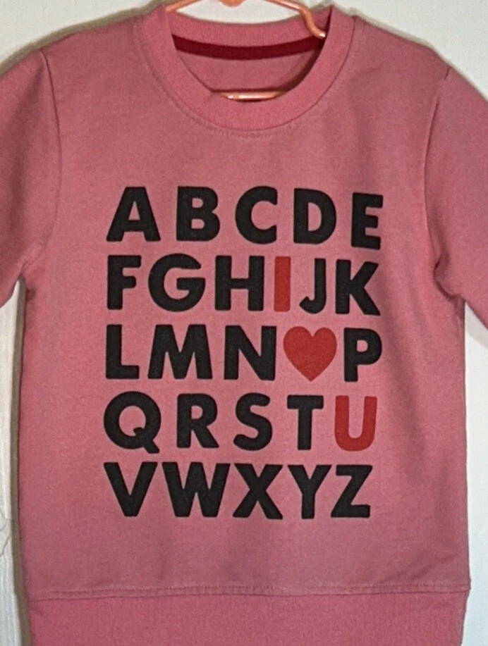 Sudadera Niña Sin Marca Talla 5 Manga Larga Cuello Redondo Rosa Alfabeto/Amor Foto 4 de 4