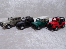 4 x Car 1:32 Toyota Landcruiser Mercedes 300 GD Land Rover Defender Jeep CJ 7