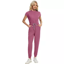 High Quality Women Scrub Jumpsuit Medical Nursing Jogger Stretch Comfort Scrubs
