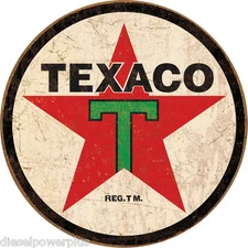 Vintage Replica Tin Metal Sign Round Texaco Gasoline Motor Oil gas Station 1798