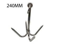 240mm Stainless Steel Fishing Net Hook Grapnel Anchor marine boat yacht