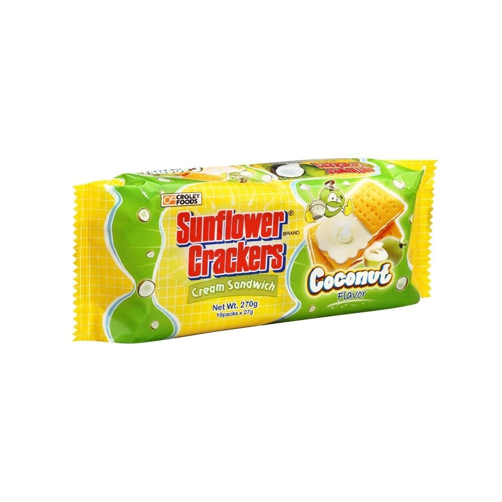 Sunflower Crackers COCONUT Flavor Cream Sandwich 189g (7 x 27g)