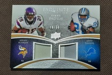 2009 Upper Deck Exquisite Combo Patch 09/50 Adrian Peterson Barry Sanders Dual