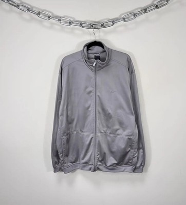 Vintage 2000s Nike Y2K Gray Track Jacket Full Zip Retro Hype XXL