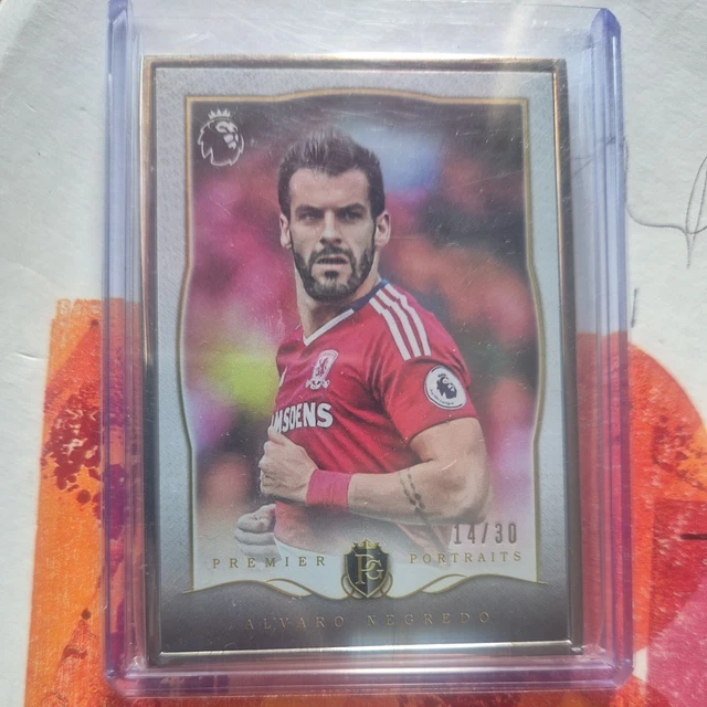 TOPPS PREMIER GOLD 2016 ALVARO NEGREDO MIDDLESBROUGH /30 SILVER FRAME EX-Nr MINT