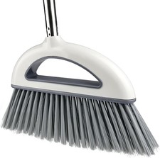 Angle Broom for Hardwood Floors - Soft Bristled Kitchen Broom, Indoor Offic...