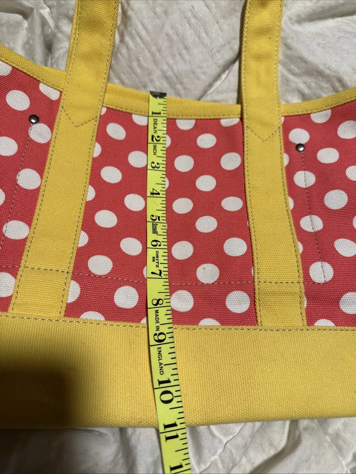 Bolso de Lona J Crew Rosa Amarillo Bolso de Lunares Compras Playa Comestibles Bolsa de Viaje Foto 3 de 4