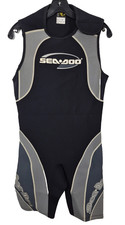 SEADOO BRP L Wetsuit Shorty Spring Sleeveless Neoprene Black Gray White Mens