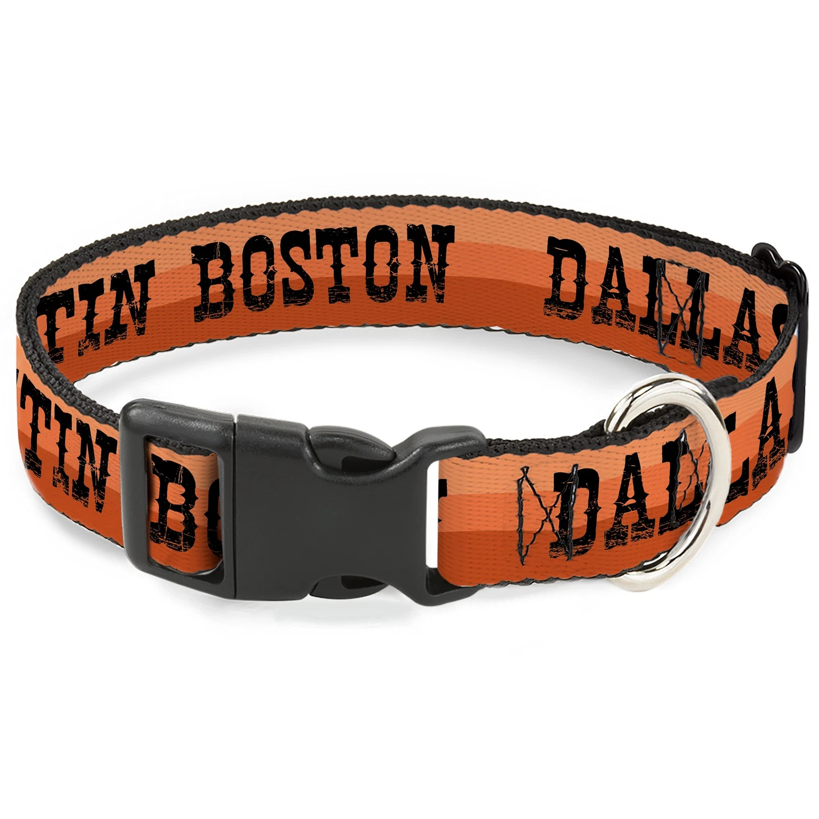 Plastic Clip Collar Dallas-Raleigh-Tennessee-Austin-Boston Stripes Browns/Black