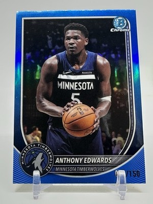 2025-26 Bowman #BCV-103 Anthony Edwards True Blue Chrome Refractor /150! 