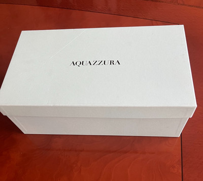 Aquazzura Teal Empty Shoe Box 12.75x 7x 4.5  & Dust Bag Logo Tissue 15.5'' x 9.5''