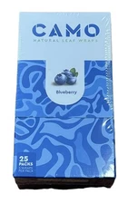 Camo Rolling Papers 25 Packs Natural Leaf with RSV Scoop Card 1 Box