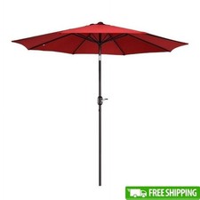9Ft Outdoor Patio Umbrella Auto Tilt Weather Resistant Shade Garden Pool Table