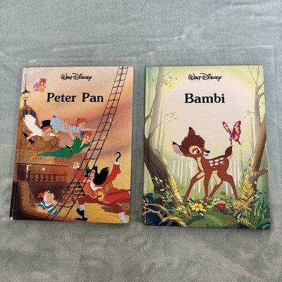 Vintage Set Walt Disney Bambi & Peter Pan (1989) Hardcover Classic Twin Books