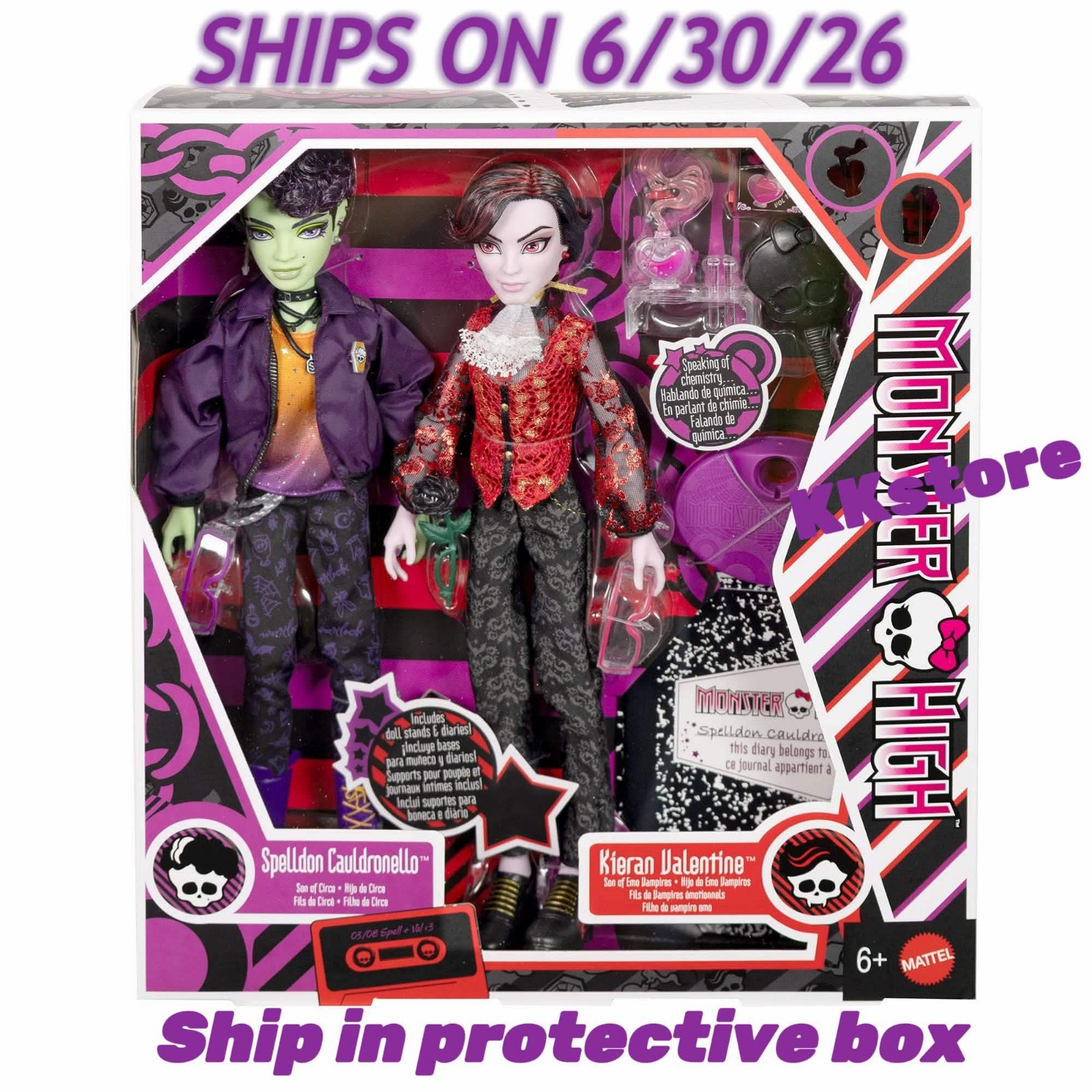 Monster High Kieran Valentine Spelldon Cauldronello Dolls 2-Pack Presale 6/30