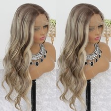    LACE FRONT WIGS HUMAN HAIR BLENDED BLONDE