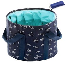 Collapsible Bucket for Soaking Feet, Portable 1 Count Pack of 1 , Navy Blue