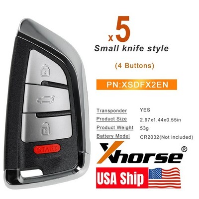 5x Xhorse Universal Smart Remote Key Knife 4 Buttons XSDFX2EN for VVDI MINI TOOL