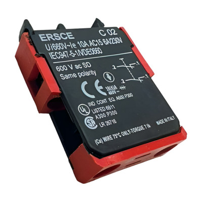 Ersce C02 Auxiliary Contact Block, Ui660V~/e 10A AC15 6A/230V, IEC947-5-1/VDE660