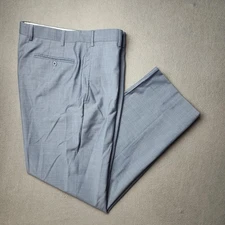 Zanella Dress Pants Mens 34x30 Blue Wool Flat Front Todd Nordstrom Italy Formal