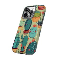 Kawaii Cactus Pattern Tough Case Cute Succulent Phone Cover